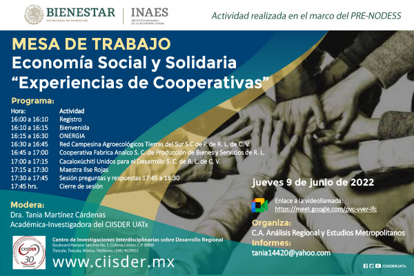 20220609 mesa de trabajo economía social y solidaria experiencias de cooperativas