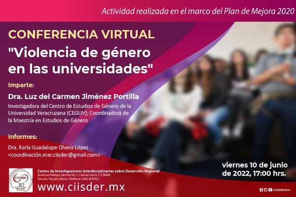 20220610 conferencia virtual violencia de género en las universidades