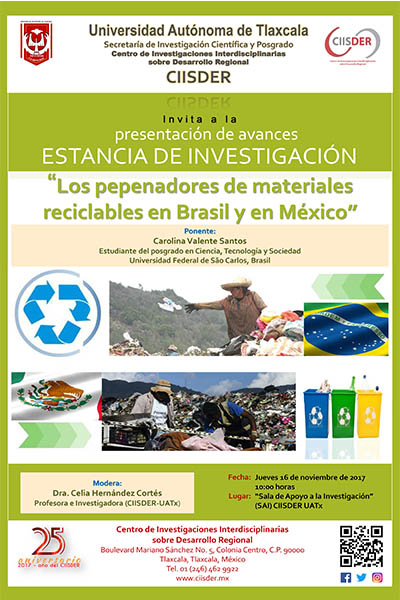 ciisder cartel estancia investigacion pepenadores de materiales reciclables en Brasil y en Mexico