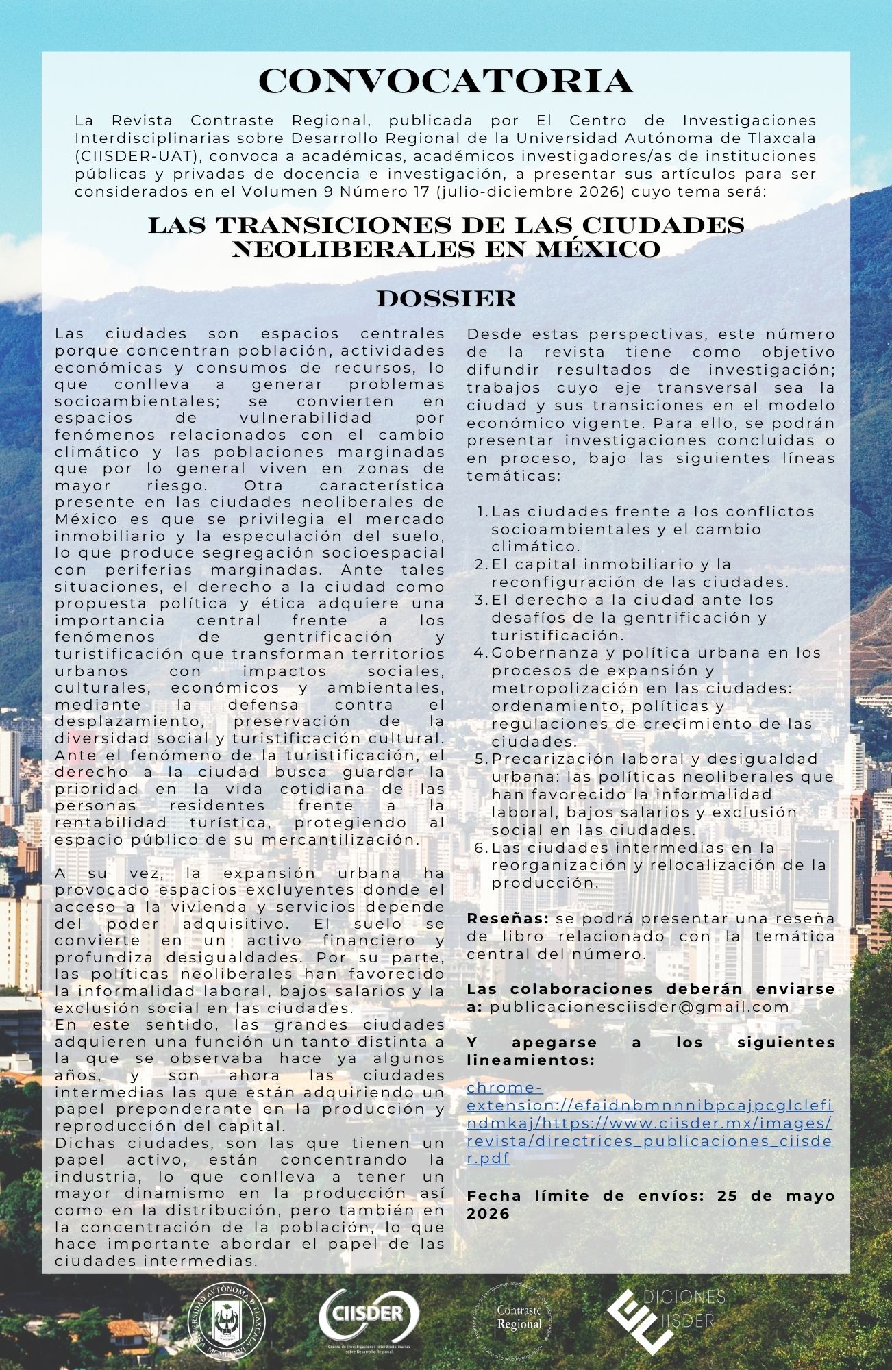 convocatoria revista contraste regional 2021 otoño